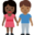 woman and man holding hands, dark skin tone, medium-dark skin tone